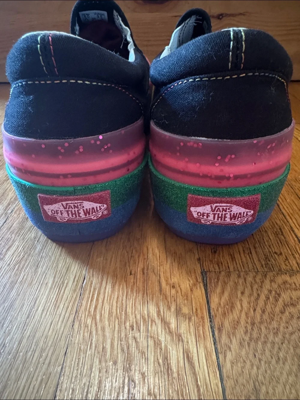 VANS Classic Slip-on Stacked Platform Rainbow Sneaker